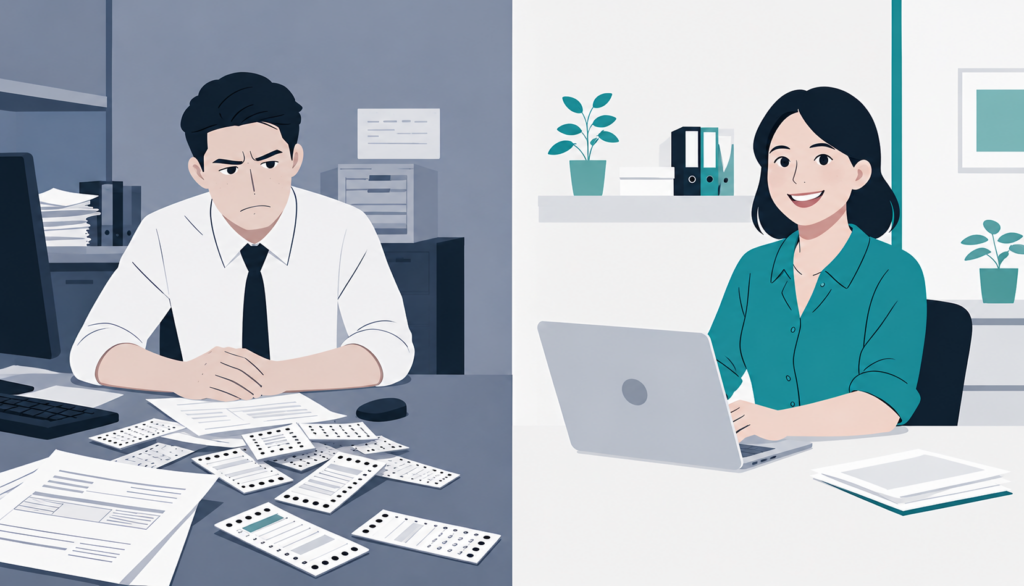 Comparativa entre reloj checador tradicional y reloj checador digital en empresas