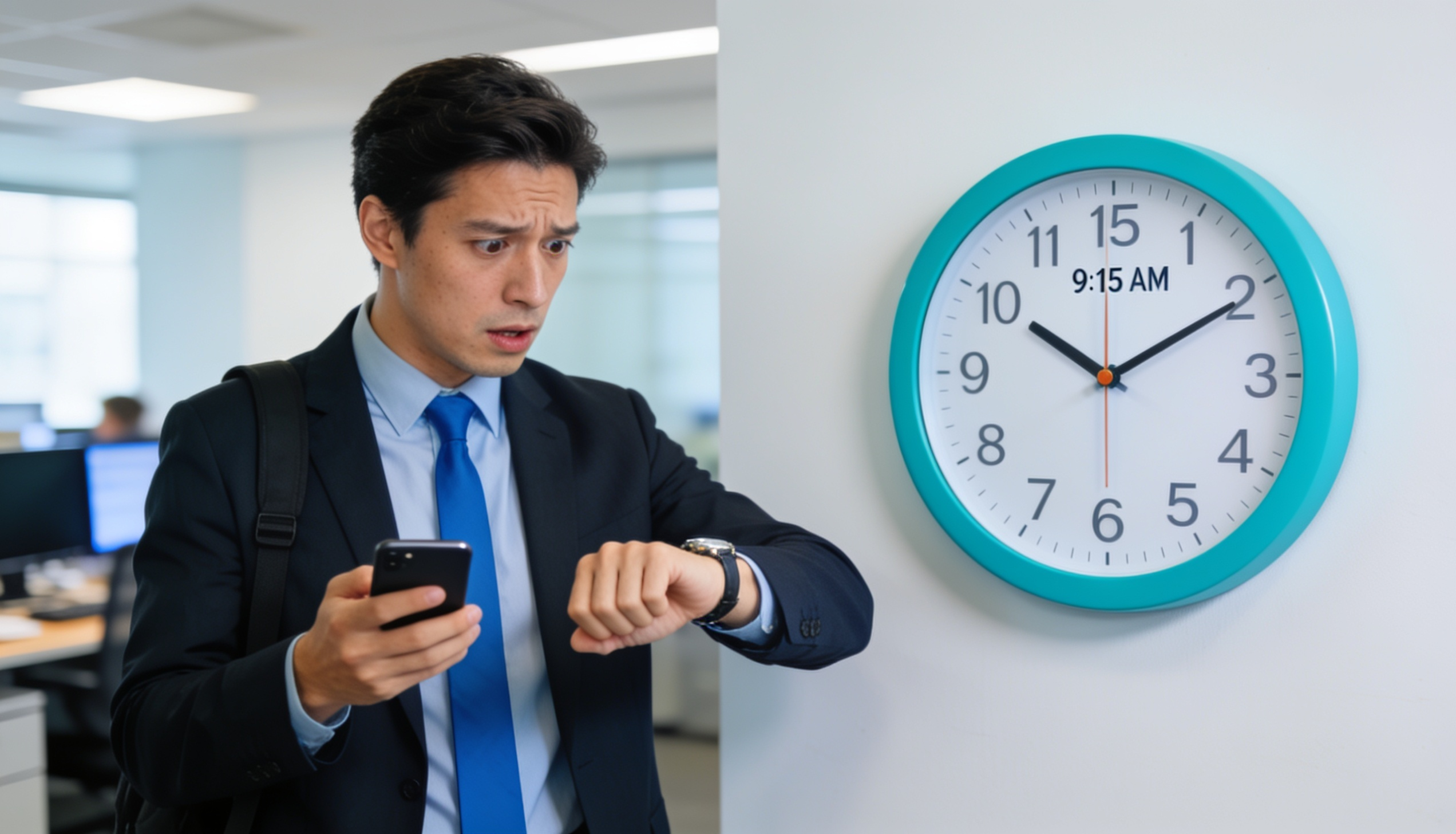 Colaborador registrando su asistencia mediante un sistema digital de control horario.
